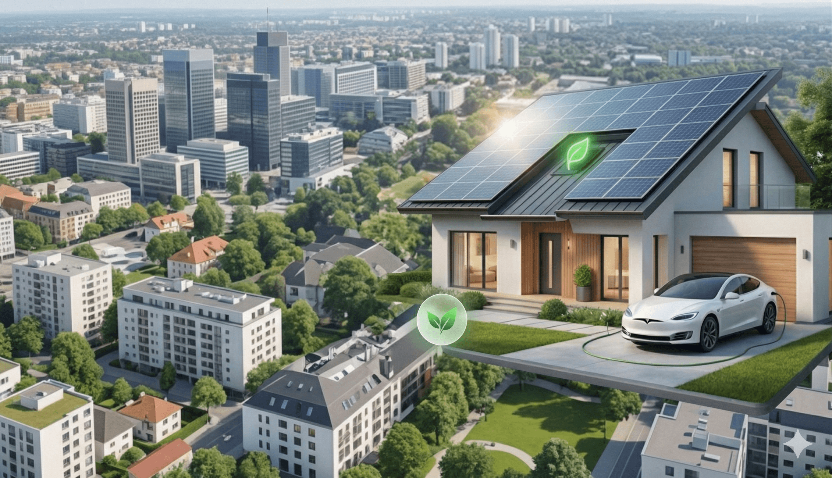 Casa com painéis solares